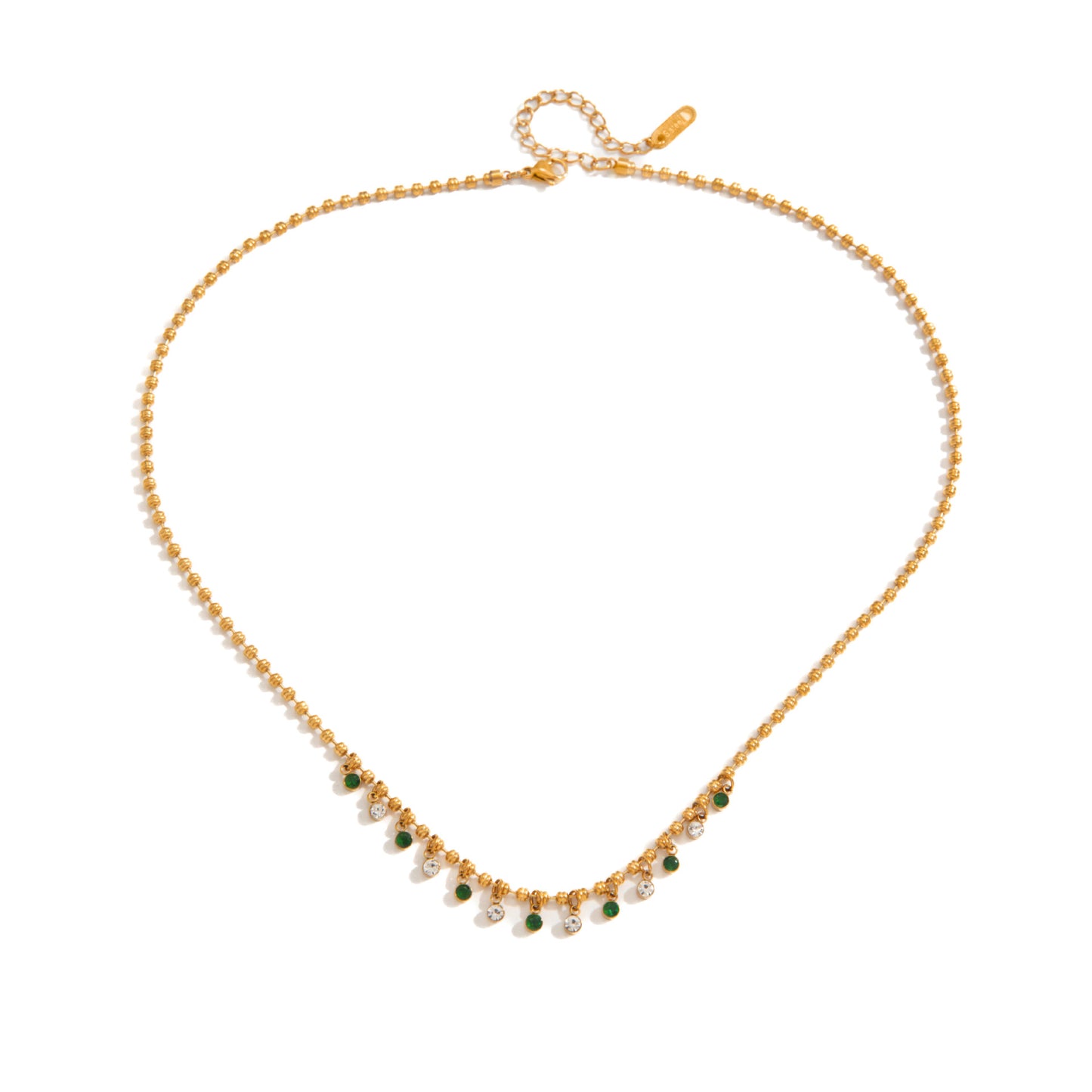 Women's Gold Geometric Pendant Necklace | Stainless Steel PVD Zircon Charm