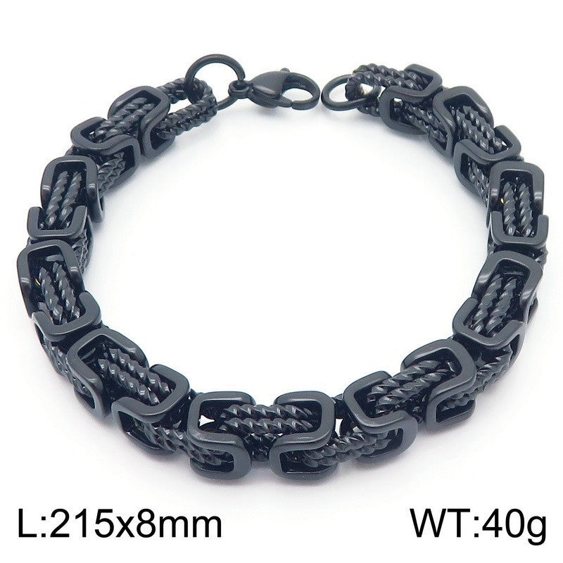 Byzantine Link Titanium Steel Bracelet | Unisex Geometric Chain Jewelry
