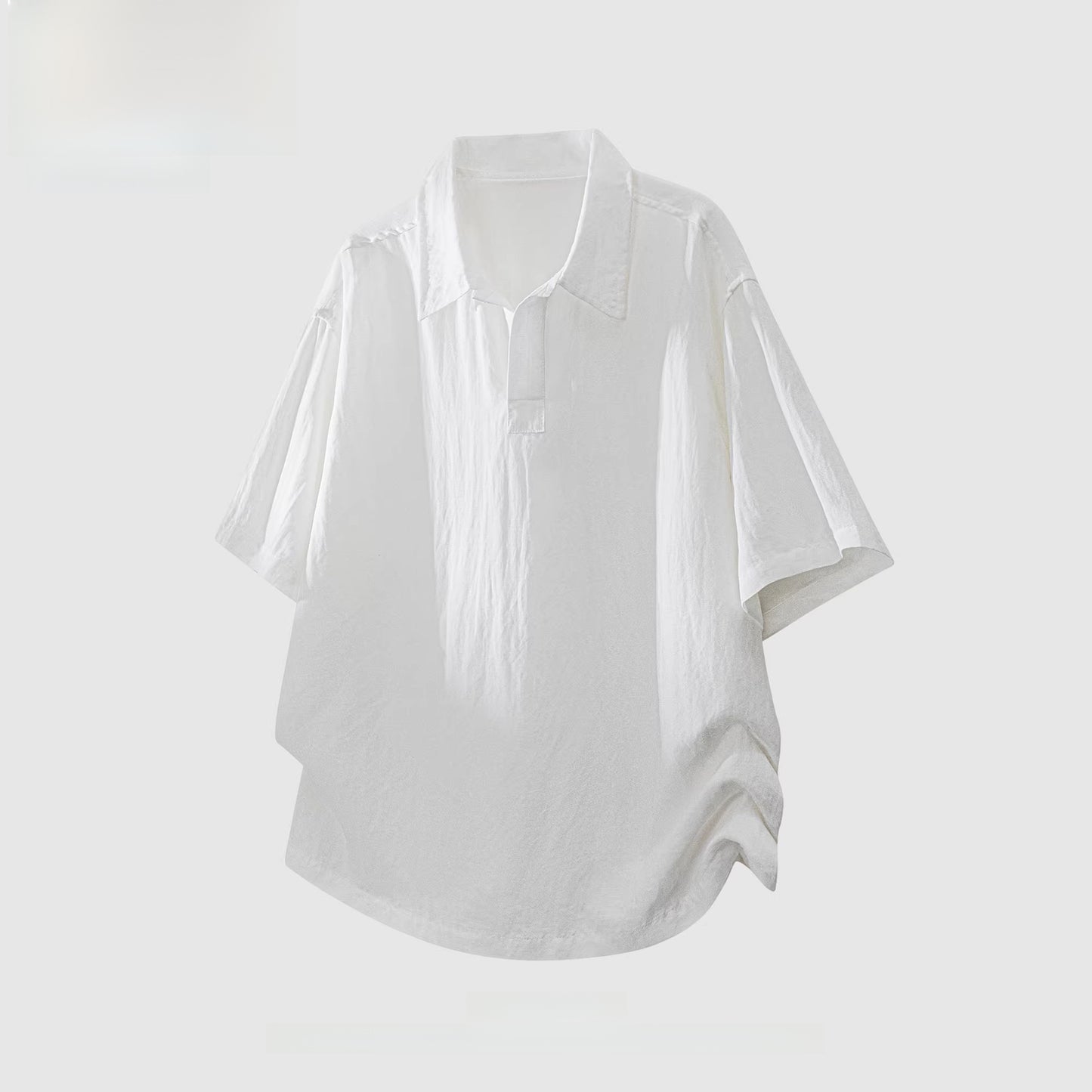 Men's V-Neck Short Sleeve Shirt | Lightweight Linen Blend Summer Top