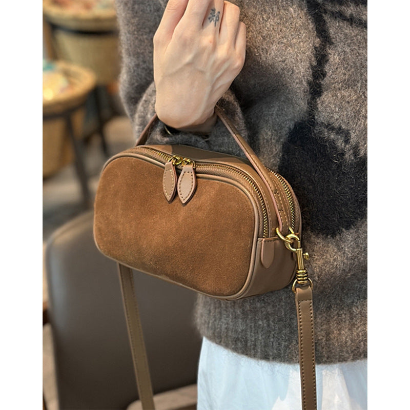 Women's Retro Mini Crossbody Bag | Compact Cylinder Purse
