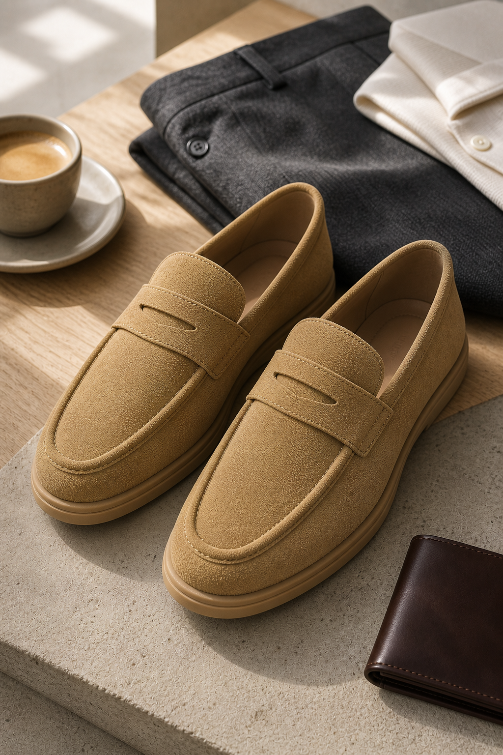 Premium product image of Men's Retro Mesh Slip-On Penny Loafers