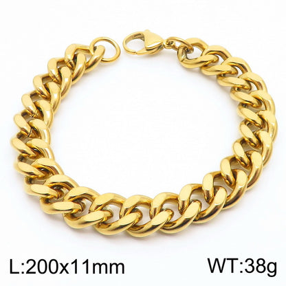 Men's Cuban Link Titanium Steel Chain Bracelet | Unisex Bold Wrist Jewelry