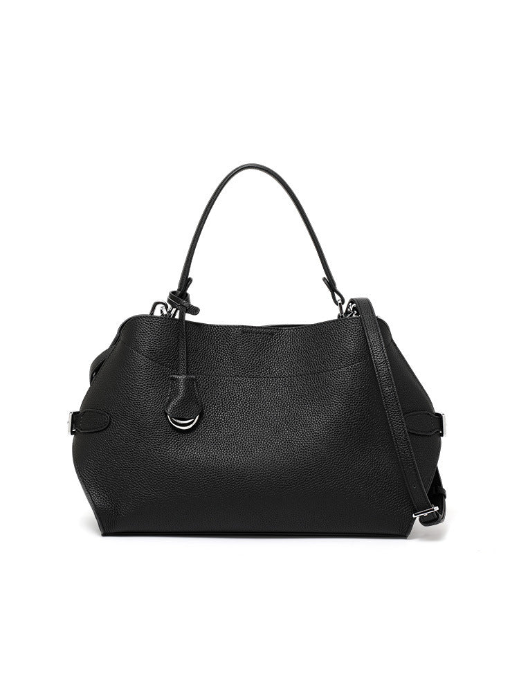 Women's Leather Shoulder Bag | Magnetic Clasp Multi-Compartment Bag