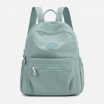 Women's Lightweight Nylon Travel Backpack | Zip-Up Medium Everyday Bag