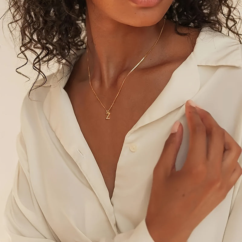 Personalized Initial Letter Necklace | Stainless Steel A-Z Pendant