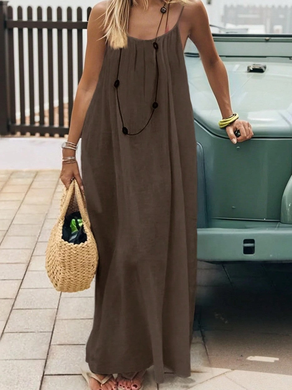 Women's Strappy Backless Maxi Dress | Sleeveless Casual Summer Dress