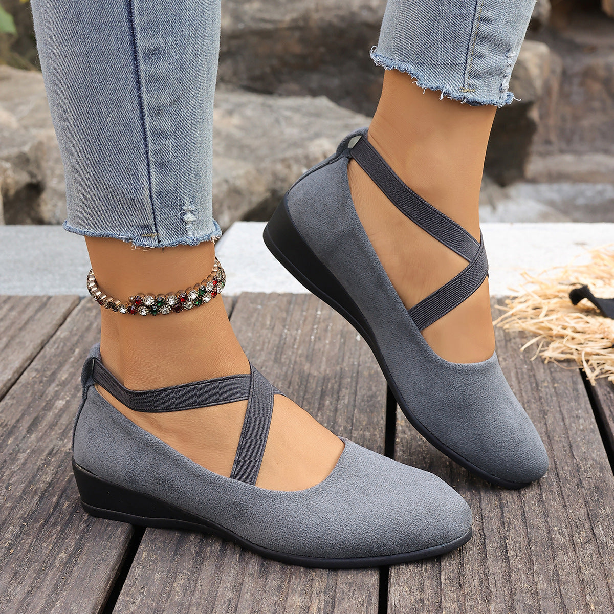 Women's Wedge Loafers | Pointed Toe Slip-On Shoes