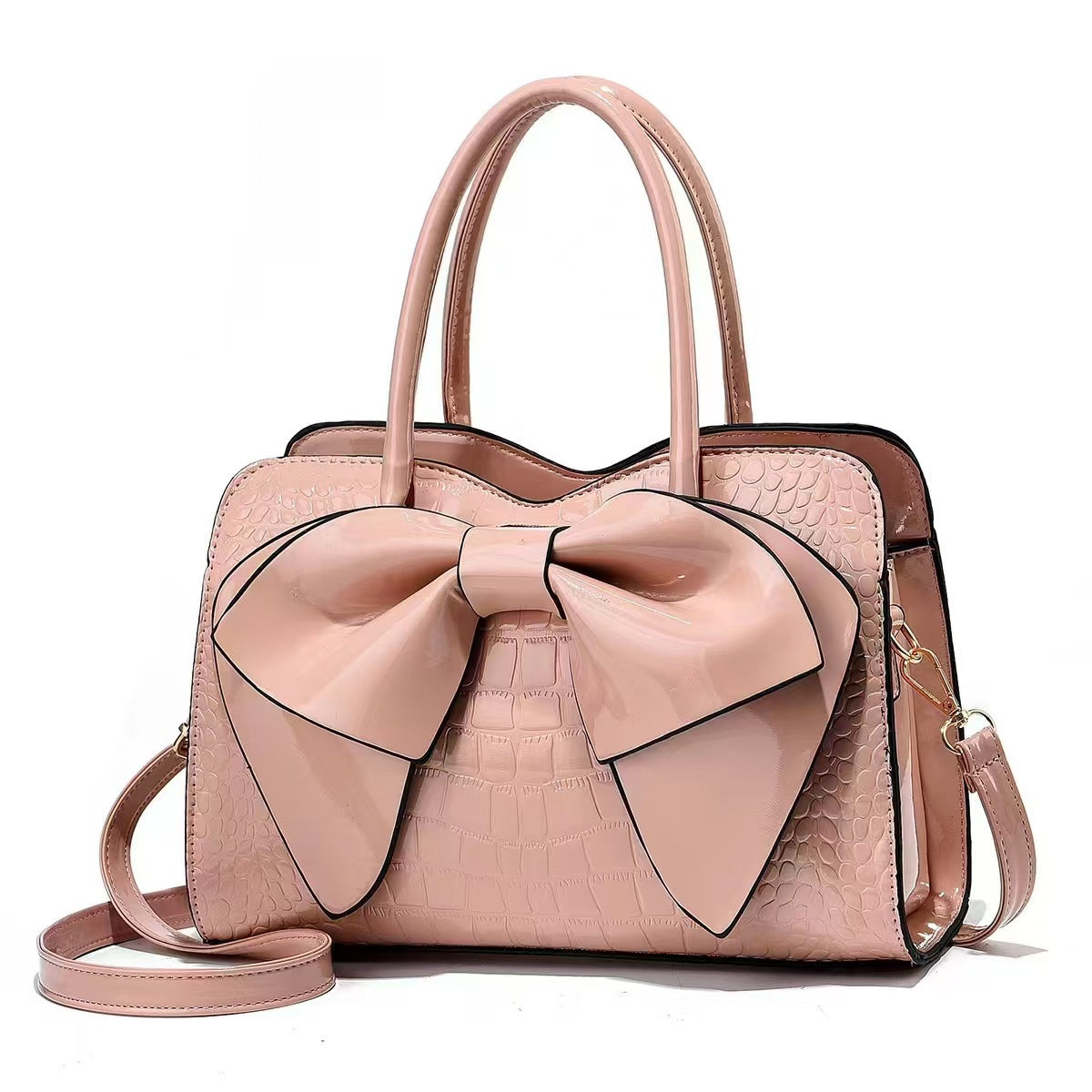 Women's Bow-Detail PU Top-Handle Handbag