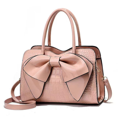 Women's Bow-Detail PU Top-Handle Handbag