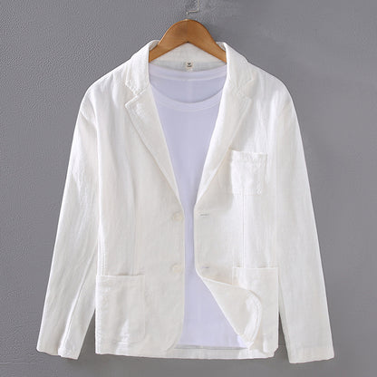 Men's Cotton Linen Suit Blazer | Lightweight Casual Unstructured Jacket