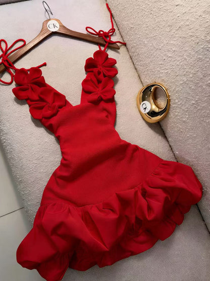 Women's Floral Spaghetti Strap Holiday Dress | Sleeveless Casual Midi Dress