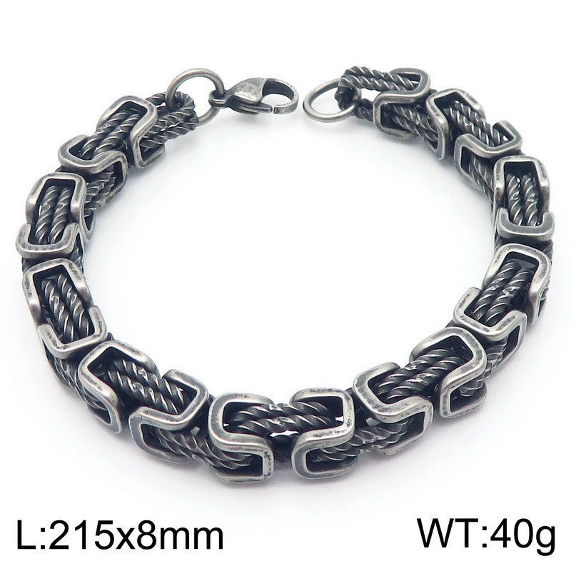 Byzantine Link Titanium Steel Bracelet | Unisex Geometric Chain Jewelry