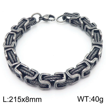 Byzantine Link Titanium Steel Bracelet | Unisex Geometric Chain Jewelry