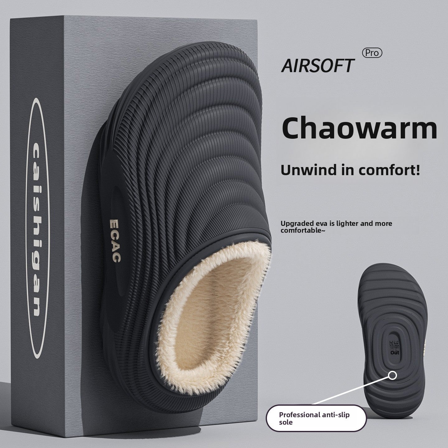 Women's Fleece-Lined Winter Slippers | Warm EVA House Shoes