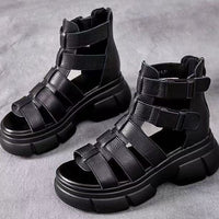 Women's Chunky Platform Roman Sandals | Buckle Strap Open Toe Shoes