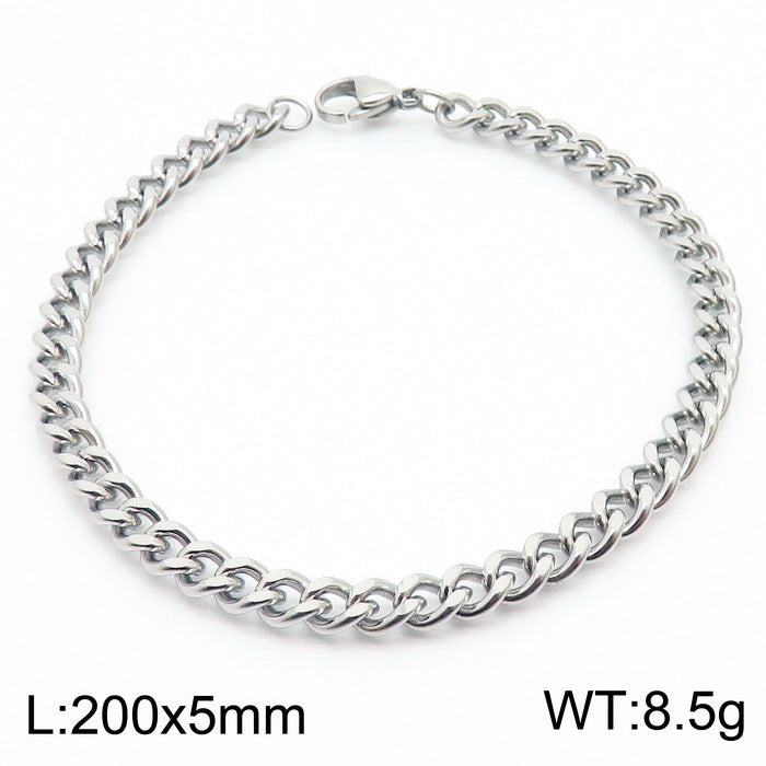 Men's Cuban Link Titanium Steel Chain Bracelet | Unisex Bold Wrist Jewelry