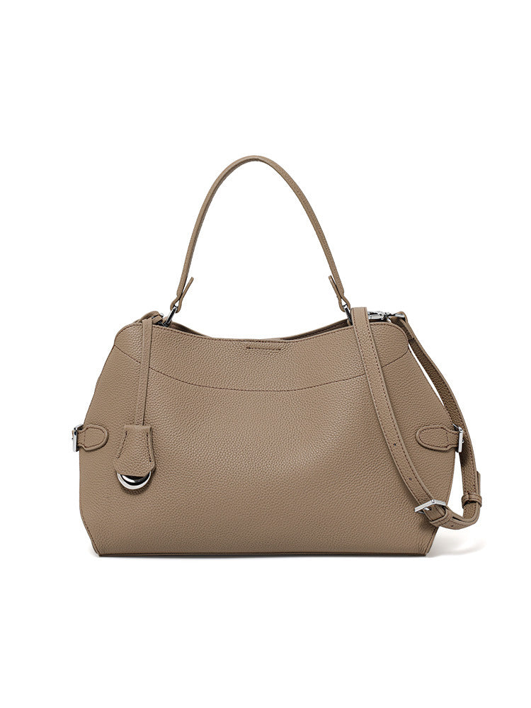 Women's Leather Shoulder Bag | Magnetic Clasp Multi-Compartment Bag