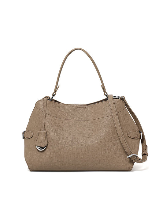 Women's Leather Shoulder Bag | Magnetic Clasp Multi-Compartment Bag