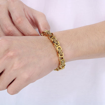 Byzantine Link Titanium Steel Bracelet | Unisex Geometric Chain Jewelry
