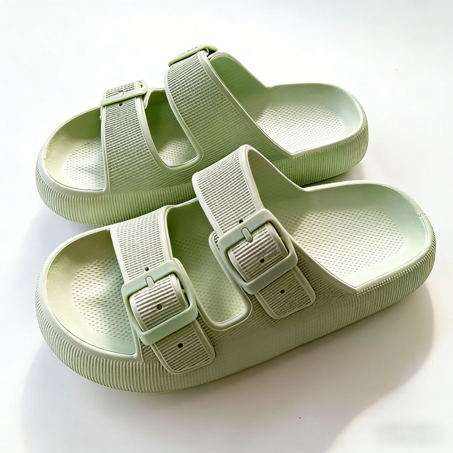 Women's Double Buckle EVA Cloud Slides | Thick Cushion Sandals