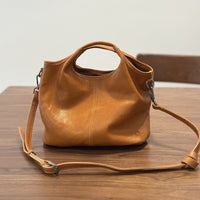 Women's Leather Crossbody Dumpling Bag | Retro Zipper Shoulder Bag