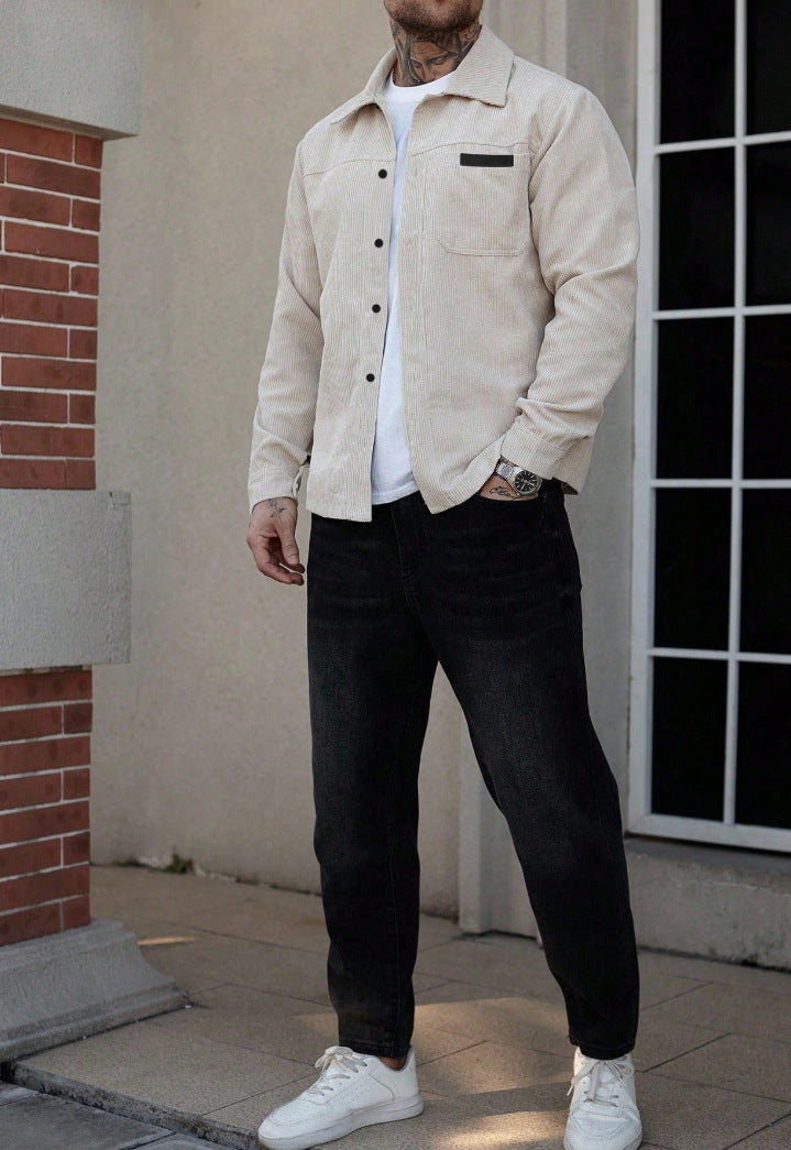 Men's Corduroy Button-Up Jacket | Relaxed Fit Casual Outwear