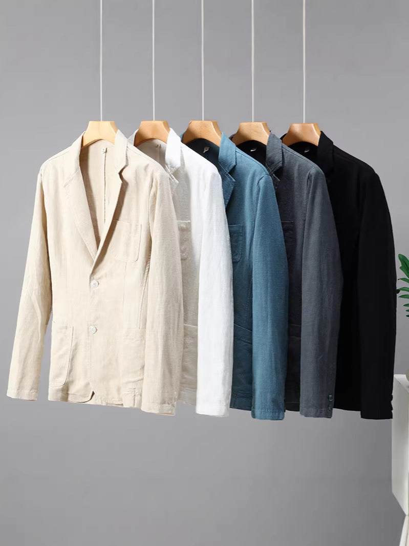 Men's Cotton Linen Suit Blazer | Lightweight Casual Unstructured Jacket