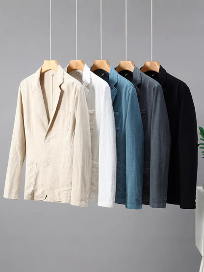 Men's Cotton Linen Suit Blazer | Lightweight Casual Unstructured Jacket
