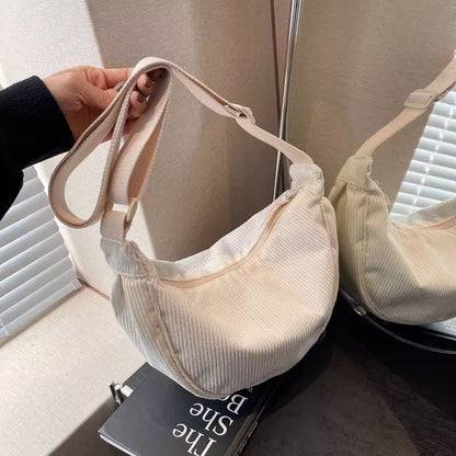 Women's Large Capacity PU Nylon Crossbody Bag | Adjustable Casual Shoulder Bag