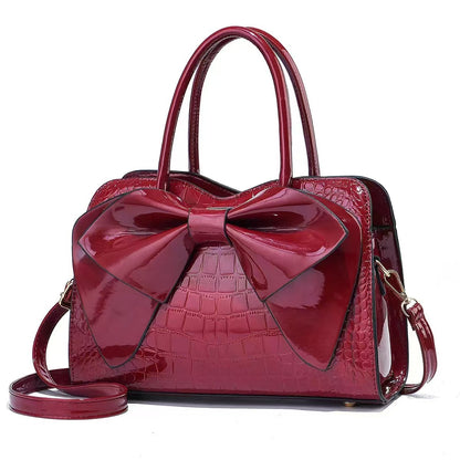 Women's Bow-Detail PU Top-Handle Handbag