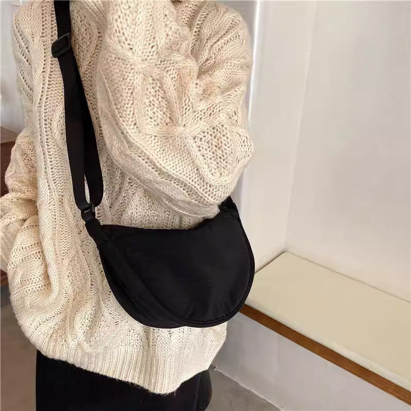 Women's Large Capacity PU Nylon Crossbody Bag | Adjustable Casual Shoulder Bag