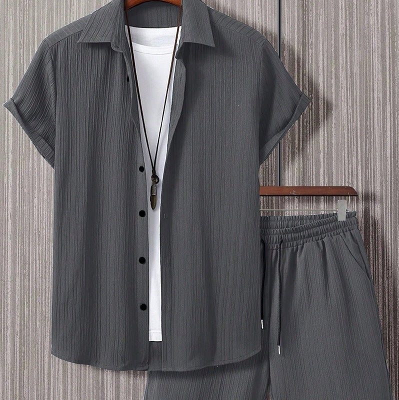 Men's Short Sleeve Shirt & Shorts Set | Casual Two-Piece Summer Co-Ord