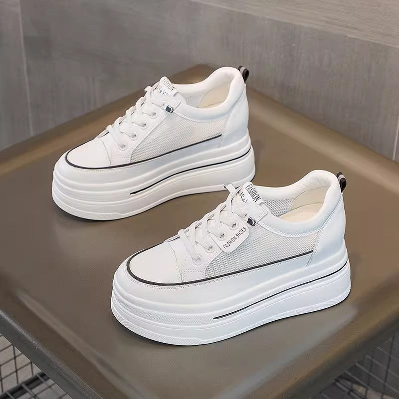 Women's Platform Sneakers | Breathable Mesh Cross-Strap Shoes
