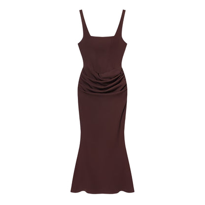 Women's Square Neck Mermaid Gown | Backless Bodycon Formal Evening Dress