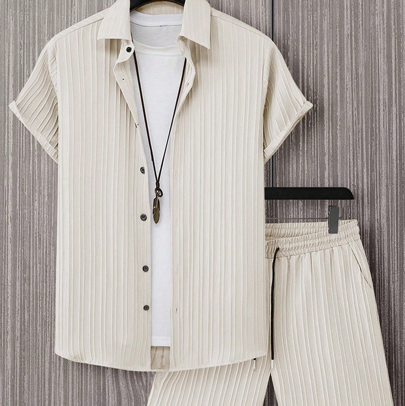 Men's Short Sleeve Shirt & Shorts Set | Casual Two-Piece Summer Co-Ord