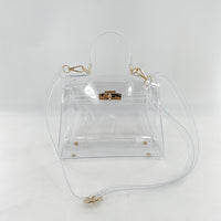 Women's Transparent PVC Lock Buckle Handbag | Structured Crossbody Clutch