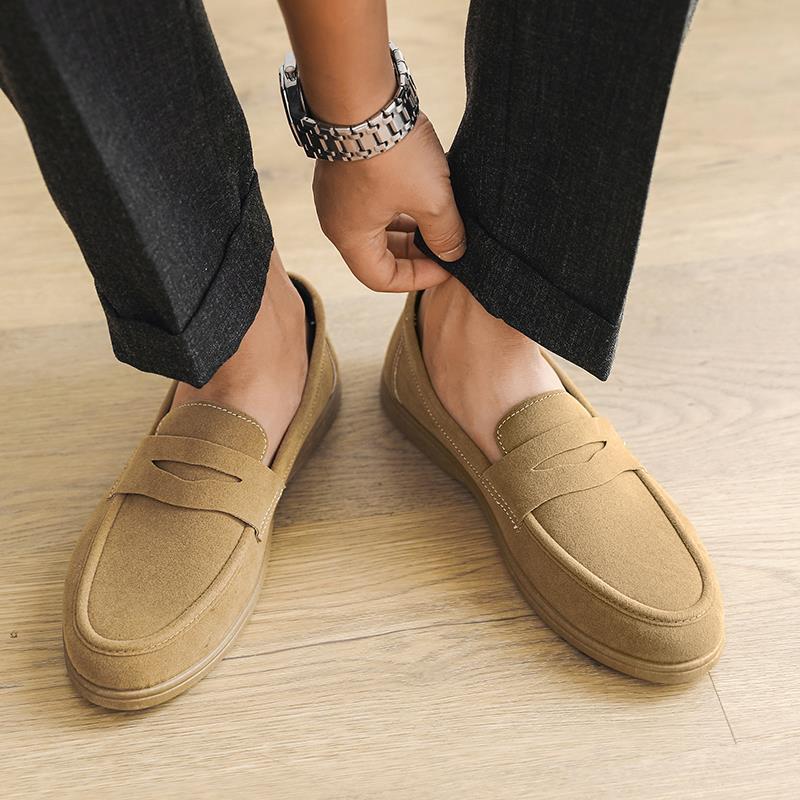 Men's Retro Mesh Slip-On Penny Loafers | Thick Sole Casual Dress Shoes