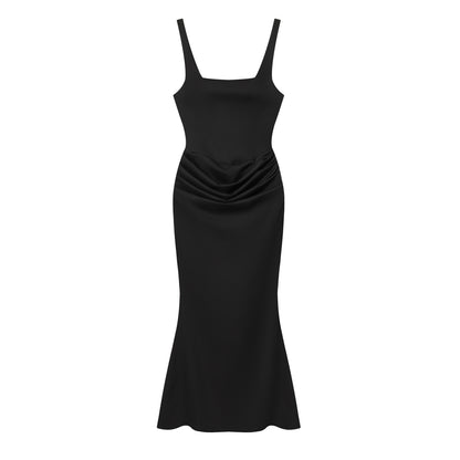Women's Square Neck Mermaid Gown | Backless Bodycon Formal Evening Dress