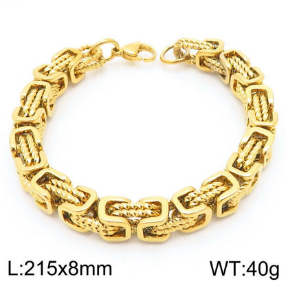 Byzantine Link Titanium Steel Bracelet | Unisex Geometric Chain Jewelry