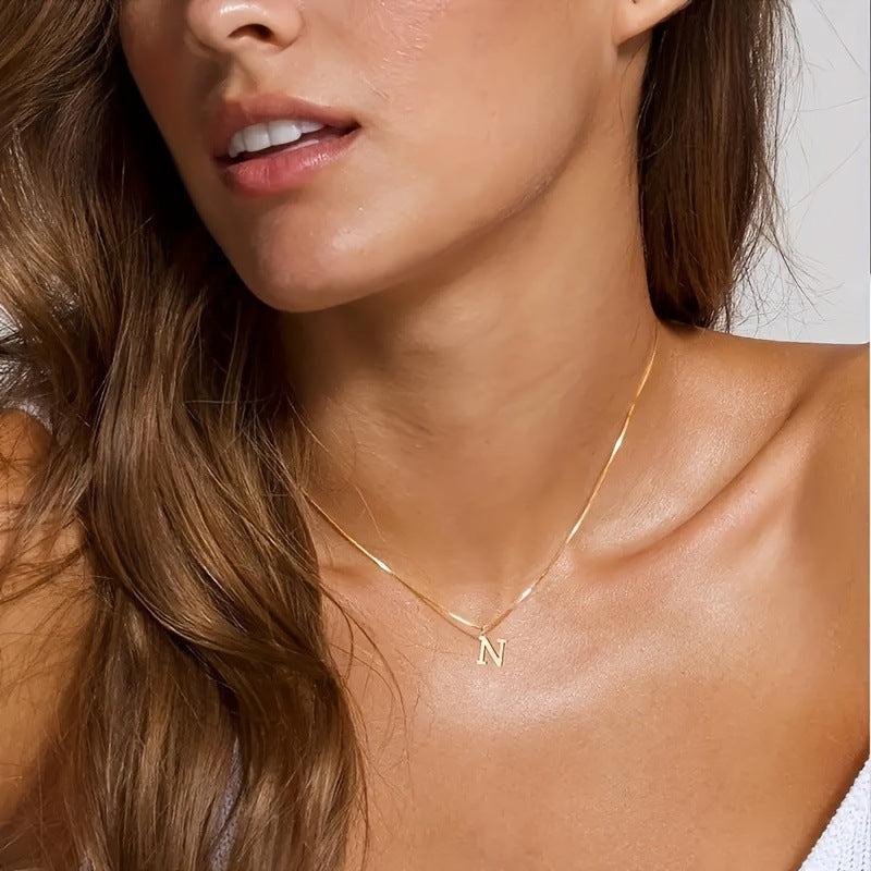 Personalized Initial Letter Necklace | Stainless Steel A-Z Pendant
