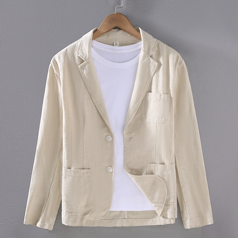 Men's Cotton Linen Suit Blazer | Lightweight Casual Unstructured Jacket