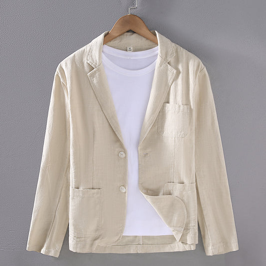 Men's Cotton Linen Suit Blazer | Lightweight Casual Unstructured Jacket