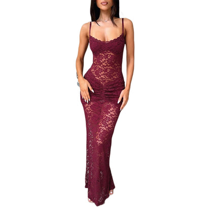 Women's Floral Lace Bodycon Midi Dress | Sleeveless Party Dress