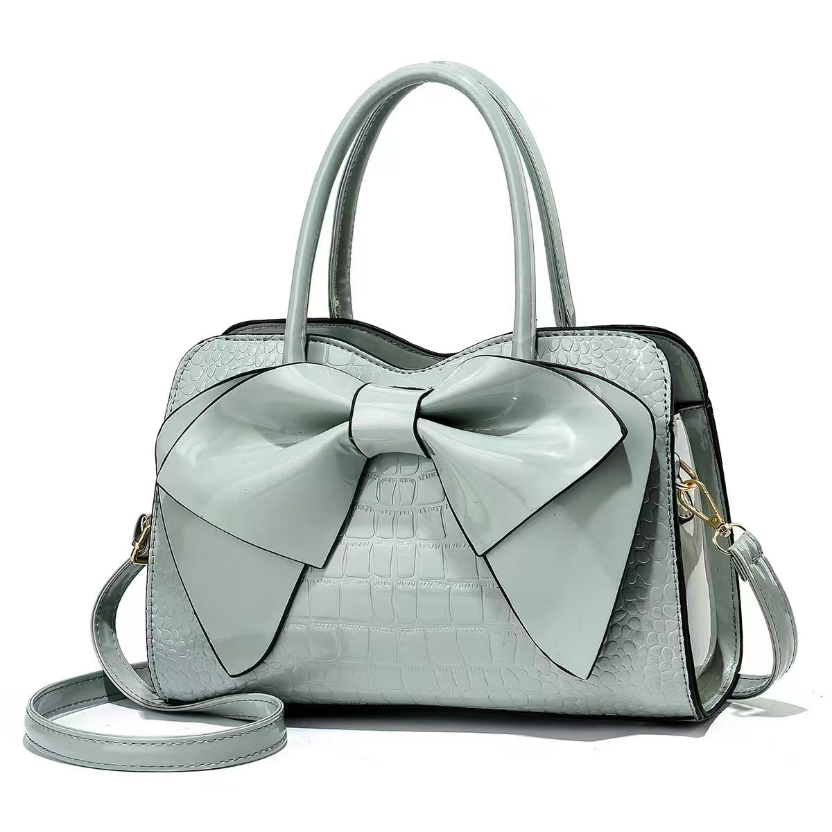 Women's Bow-Detail PU Top-Handle Handbag