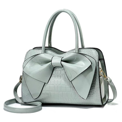 Women's Bow-Detail PU Top-Handle Handbag