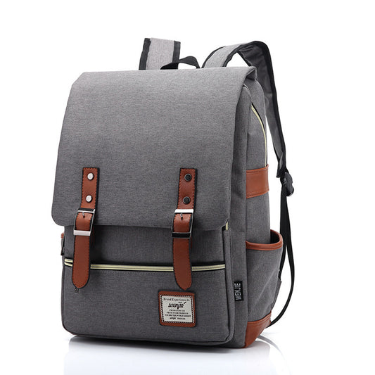 Unisex Retro Oxford Canvas Large Travel Backpack | Large Casual Rucksack