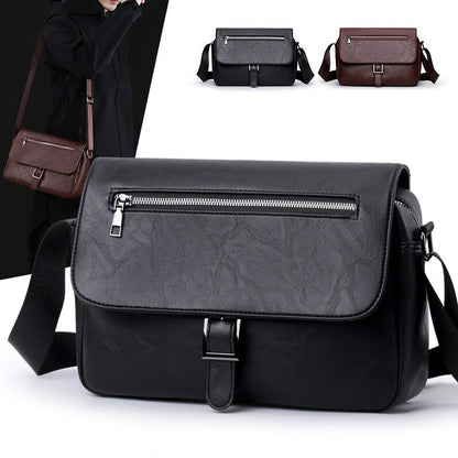Men's PU Leather Large Capacity Crossbody Bag | Casual Commuter Shoulder Bag