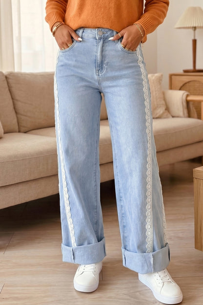 Women’s Lace-Trim Full-Length Jeans