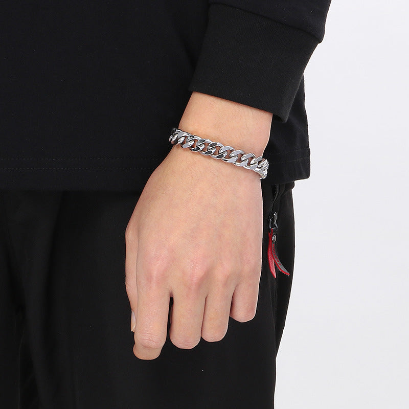 Men's Cuban Link Titanium Steel Chain Bracelet | Unisex Bold Wrist Jewelry