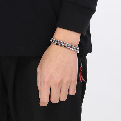 Men's Cuban Link Titanium Steel Chain Bracelet | Unisex Bold Wrist Jewelry